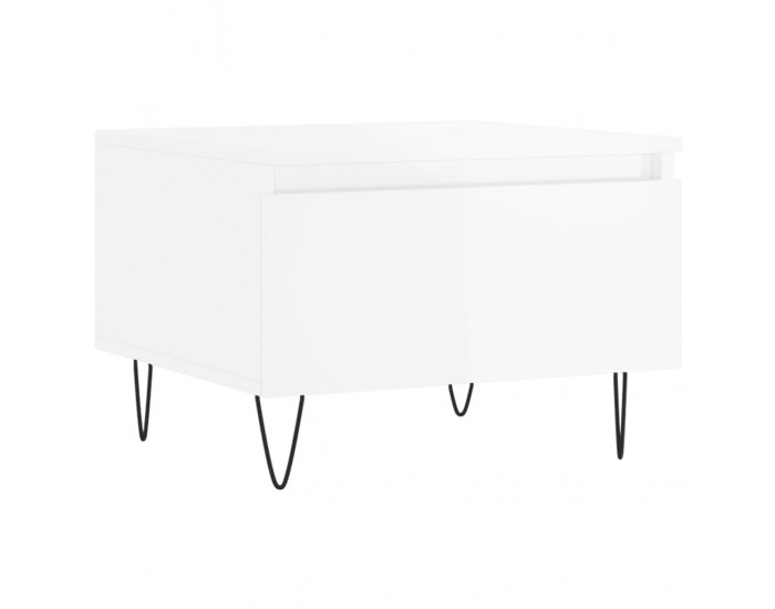 Sonata H Маси за кафе, 2 бр, бял гланц, 50x46x35 см, инженерно дърво