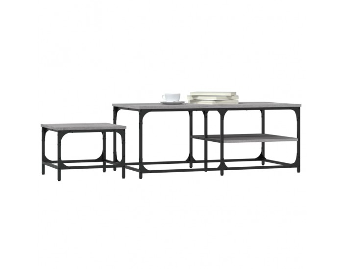 Sonata H Стифиращи кафе маси, 2 бр, сив сонома, инженерно дърво