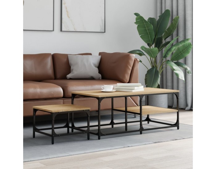 Sonata H Стифиращи кафе маси, 2 бр, сонома дъб, инженерно дърво