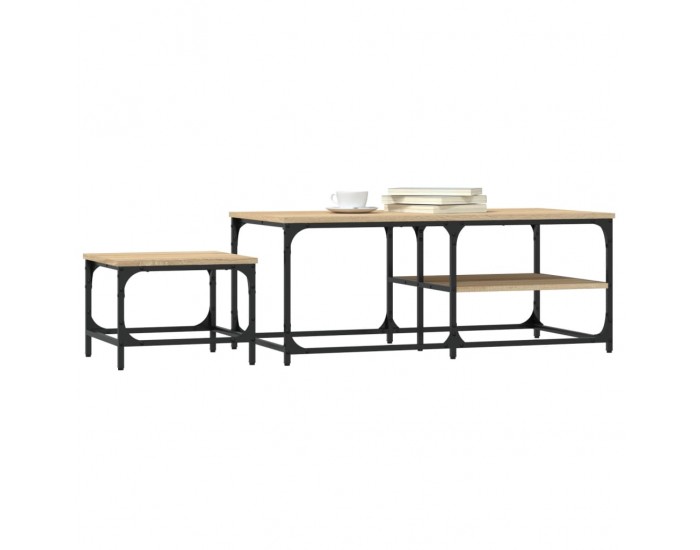 Sonata H Стифиращи кафе маси, 2 бр, сонома дъб, инженерно дърво