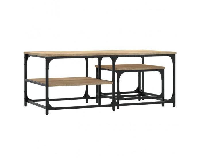 Sonata H Стифиращи кафе маси, 2 бр, сонома дъб, инженерно дърво