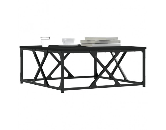 Sonata H Кафе маса, черна, 70x70x30 см, инженерно дърво