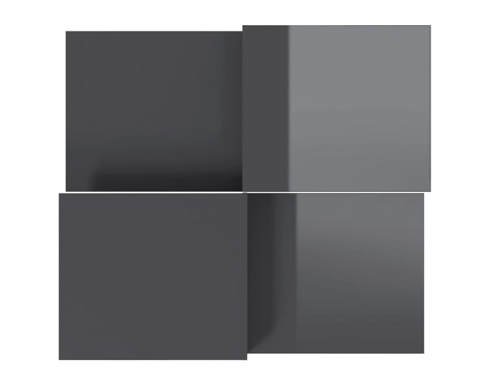 Sonata H Маси за кафе, 2 бр, сив гланц, инженерно дърво