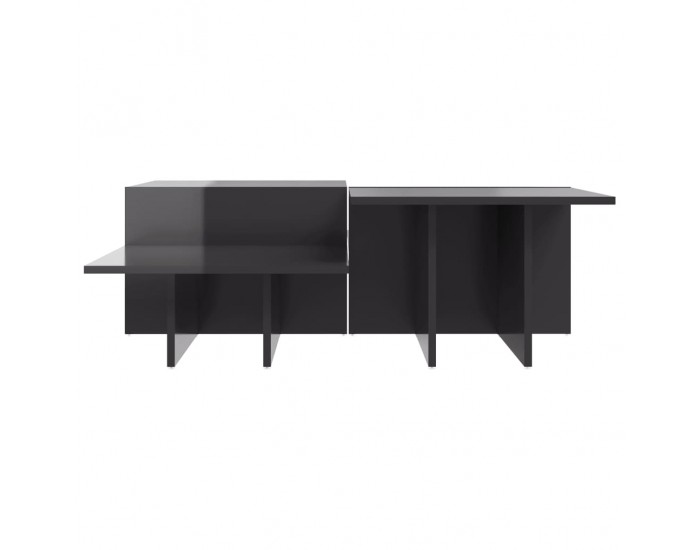 Sonata H Маси за кафе, 2 бр, сив гланц, инженерно дърво