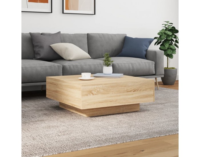 Sonata H Маса за кафе, дъб сонома, 80x80x31 см, инженерно дърво