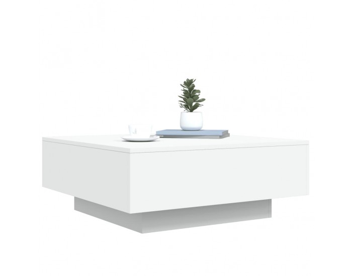 Sonata H Маса за кафе, бяла, 80x80x31 см, инженерно дърво