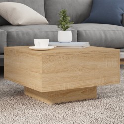 Sonata H Маса за кафе с LED осветление, сонома дъб, 55x55x31 см - Холни маси