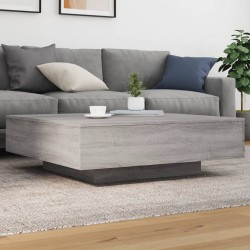 Sonata H Маса за кафе с LED осветление, сив сонома, 100x100x31 см - Холни маси