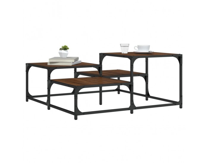 Sonata H Кафе маса, кафяв дъб, 87,5x87,5x40 см, инженерно дърво