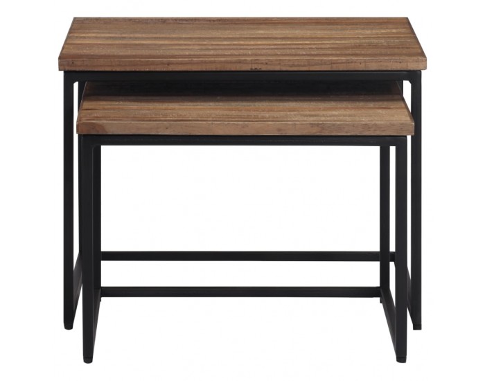 Sonata H Стифиращи масички за кафе, 2 бр, тиково дърво масив