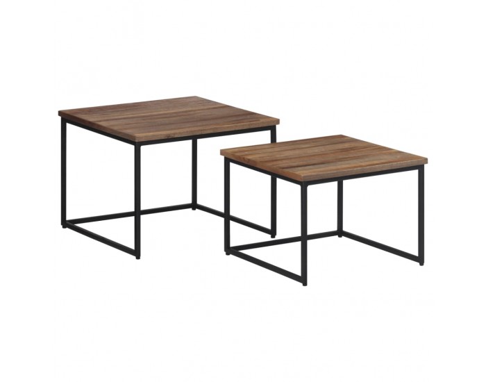 Sonata H Стифиращи масички за кафе, 2 бр, тиково дърво масив