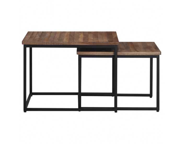 Sonata H Стифиращи масички за кафе, 2 бр, тиково дърво масив