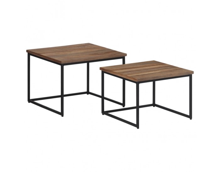 Sonata H Стифиращи масички за кафе, 2 бр, тиково дърво масив
