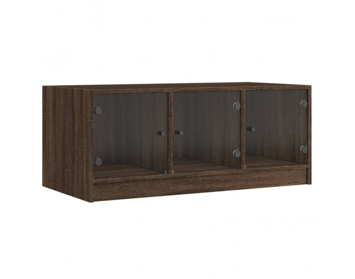 Sonata H Маса за кафе със стъклени врати, кафяв дъб, 102x50x42 см