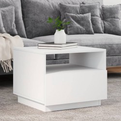 Sonata H Маса за кафе с LED осветление, бяла, 50x49x40 см - Холни маси