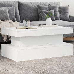 Sonata H Маса за кафе с LED осветление, бяла, 90x50x40 см - Холни маси