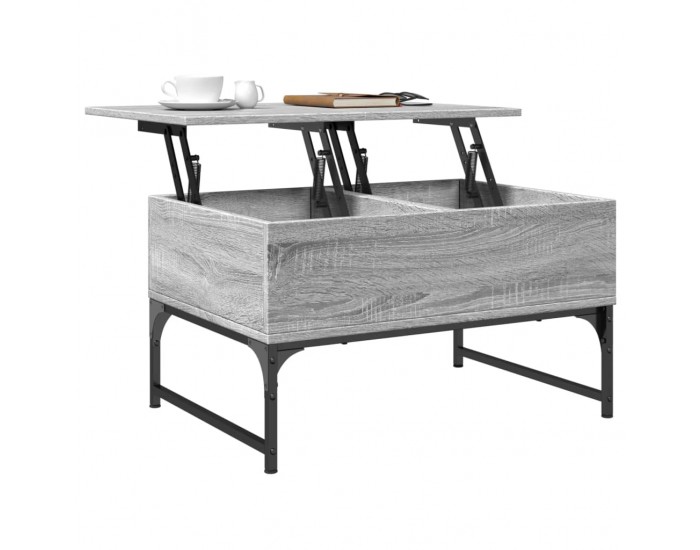 Sonata H Кафе маса, сив сонома, 70x50x40 см, инженерно дърво и метал