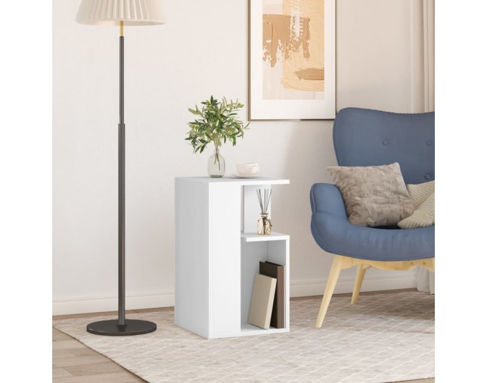 Sonata H Странична маса, бяла, 35x35x60 см, инженерно дърво