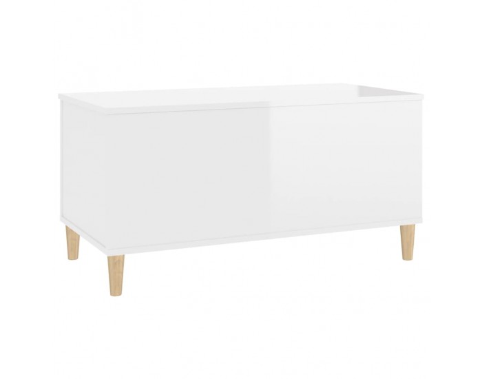 Sonata H Кафе маса, бял гланц, 90x44,5x45 см, инженерно дърво