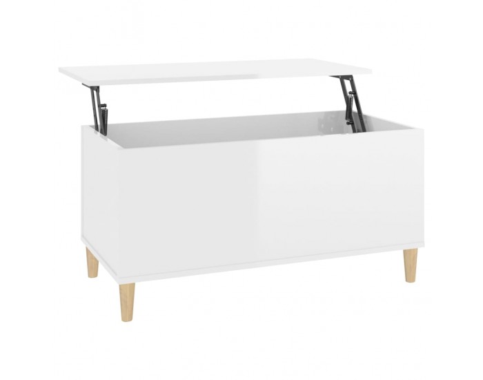 Sonata H Кафе маса, бял гланц, 90x44,5x45 см, инженерно дърво