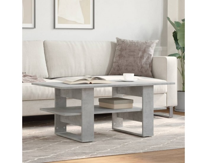 Sonata H Маса за кафе, бетонно сива, 102x55x42 см, инженерно дърво