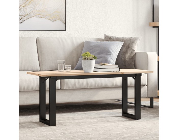 Sonata H Кафе маса О-образна рамка 110x40x45 см бор масив и чугун