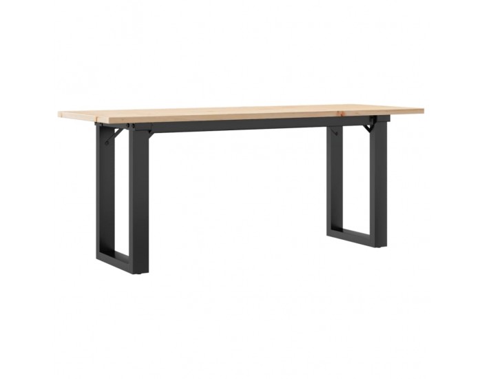 Sonata H Кафе маса О-образна рамка 110x40x45 см бор масив и чугун