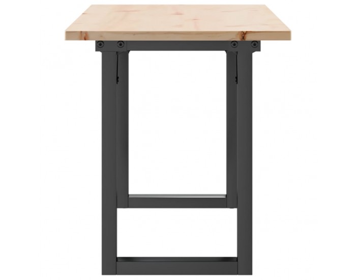 Sonata H Кафе маса О-образна рамка 110x40x45 см бор масив и чугун