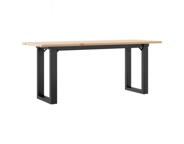 Sonata H Кафе маса О-образна рамка 110x40x45 см бор масив и чугун