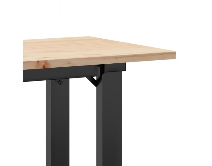 Sonata H Кафе маса О-образна рамка 110x40x45 см бор масив и чугун