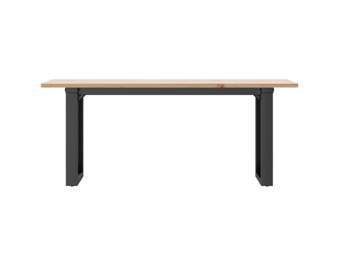 Sonata H Кафе маса О-образна рамка 110x40x45 см бор масив и чугун