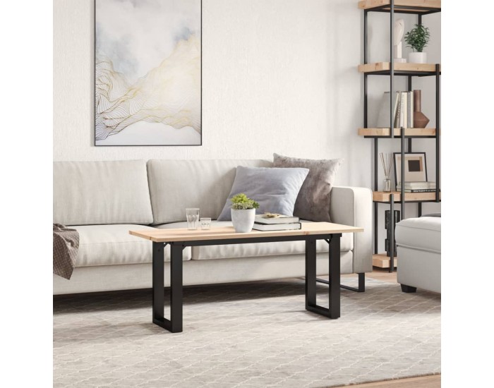 Sonata H Кафе маса О-образна рамка 110x40x45 см бор масив и чугун