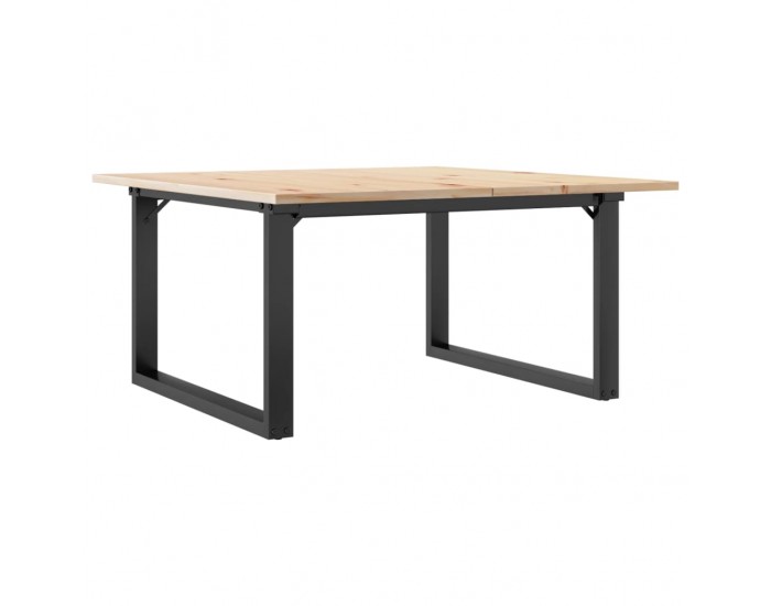 Sonata H Кафе маса О-образна рамка 90x90x45 см бор масив и чугун