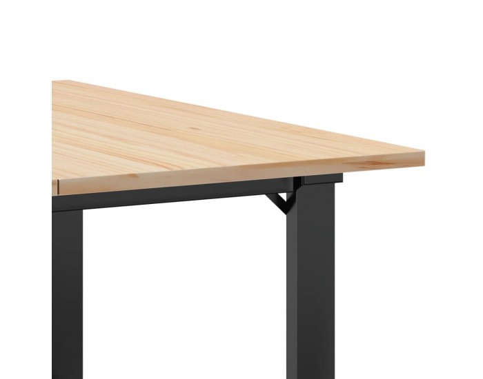 Sonata H Кафе маса О-образна рамка 90x90x45 см бор масив и чугун