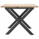 Sonata H Кафе маса X-образна рамка 80x50x40 см бор масив и чугун