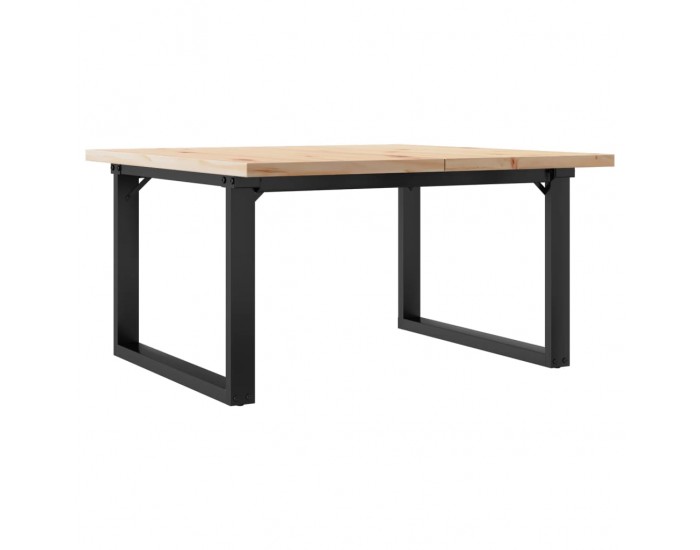 Sonata H Кафе маса О-образна рамка 80x80x45,5 см бор масив и чугун