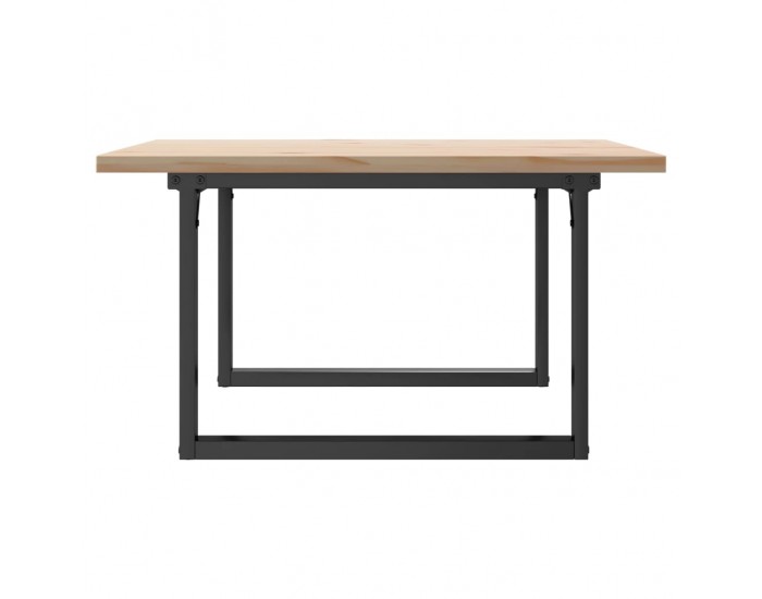 Sonata H Кафе маса О-образна рамка 80x80x45,5 см бор масив и чугун