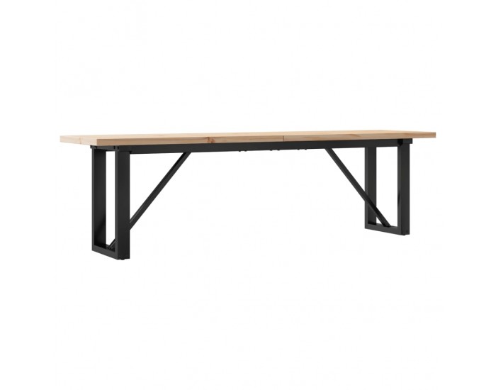 Sonata H Кафе маса О-образна рамка 160x40x45,5 см бор масив и чугун