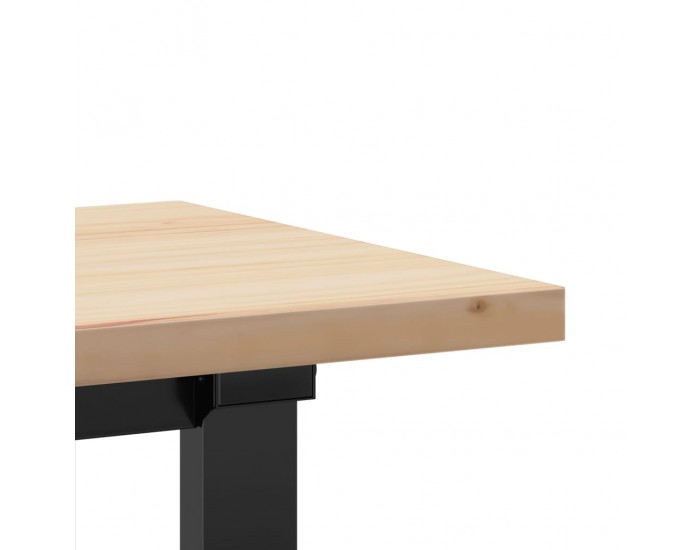 Sonata H Кафе маса О-образна рамка 160x40x45,5 см бор масив и чугун