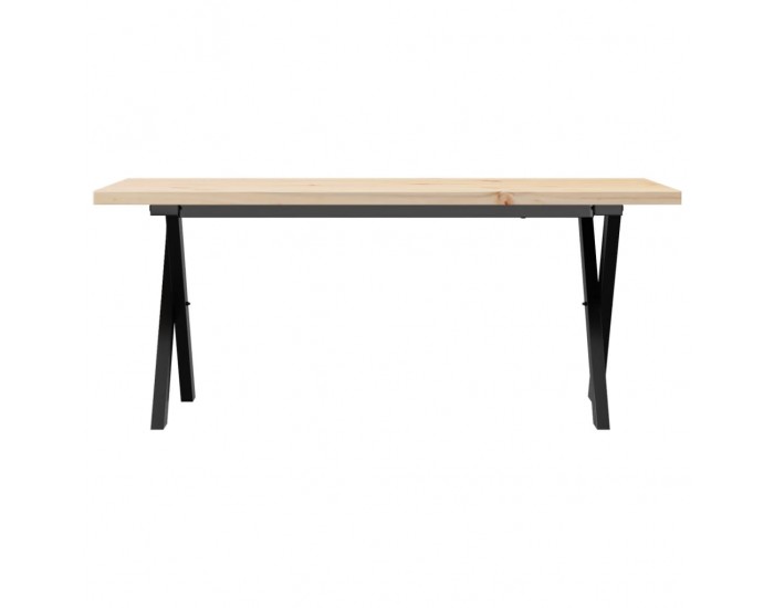 Sonata H Кафе маса X-образна рамка 110x40x45,5 см бор масив и чугун