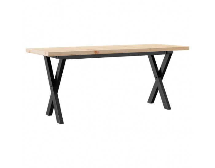 Sonata H Кафе маса X-образна рамка 110x40x45,5 см бор масив и чугун
