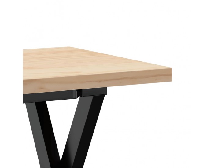 Sonata H Кафе маса X-образна рамка 110x40x45,5 см бор масив и чугун