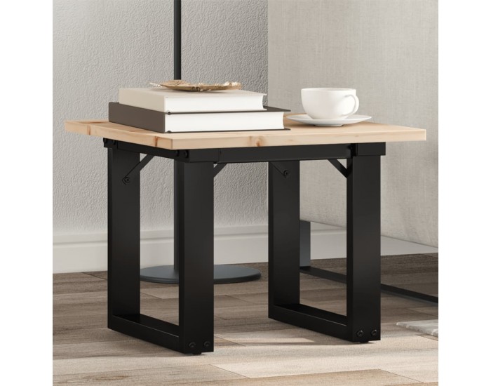 Sonata H Кафе маса O-образна рамка 50x50x35 см бор масив и чугун