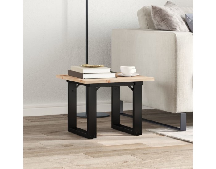 Sonata H Кафе маса O-образна рамка 50x50x35 см бор масив и чугун