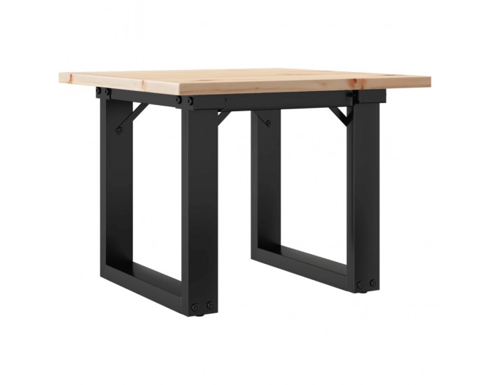 Sonata H Кафе маса O-образна рамка 50x50x35 см бор масив и чугун