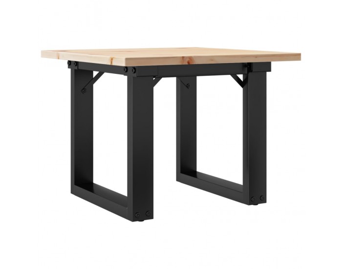 Sonata H Кафе маса O-образна рамка 50x50x35 см бор масив и чугун