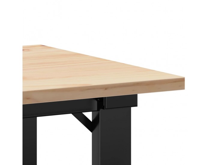 Sonata H Кафе маса O-образна рамка 50x50x35 см бор масив и чугун