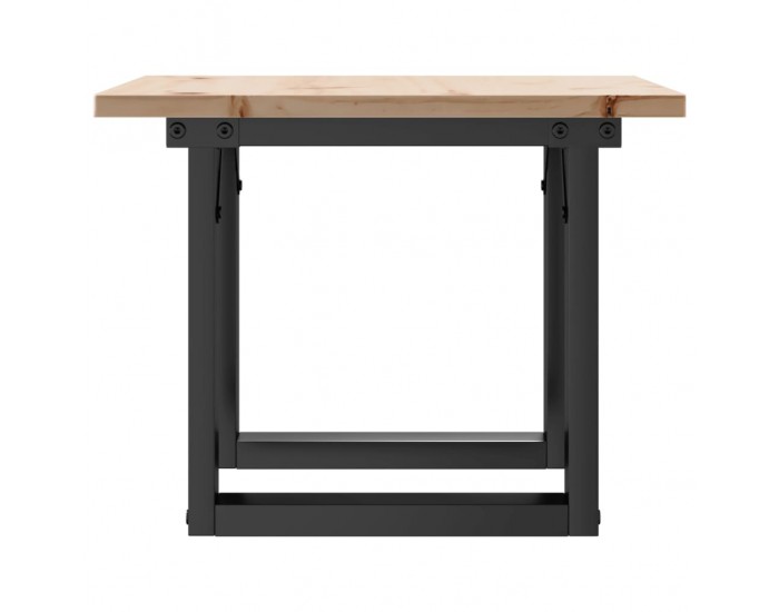 Sonata H Кафе маса O-образна рамка 50x50x35 см бор масив и чугун