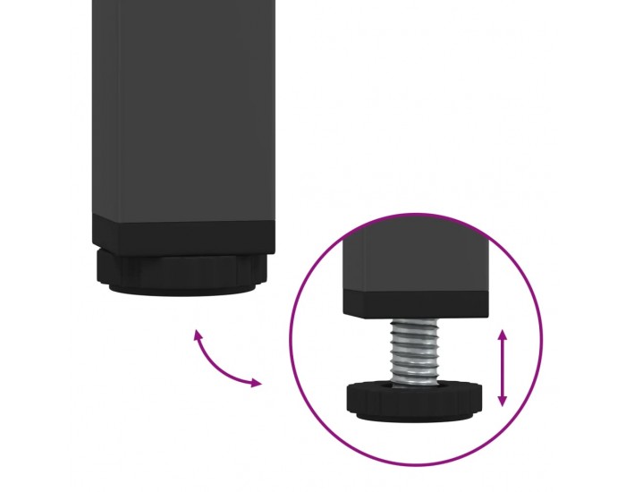 Sonata H Маса за кафе, черна, 68x50x50,5 см, стомана