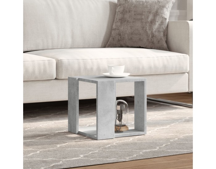 Sonata H Кафе маса, бетонно сива, 32x32x30 см, инженерно дърво